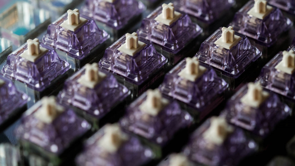 lubed and filmed durock lavender switches - zkeebs