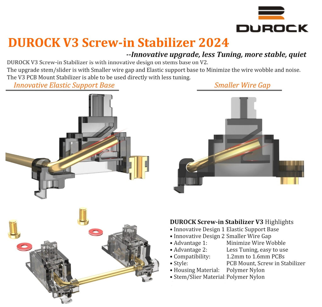 Durock V3 Screw-in stabilizers - Keyboards